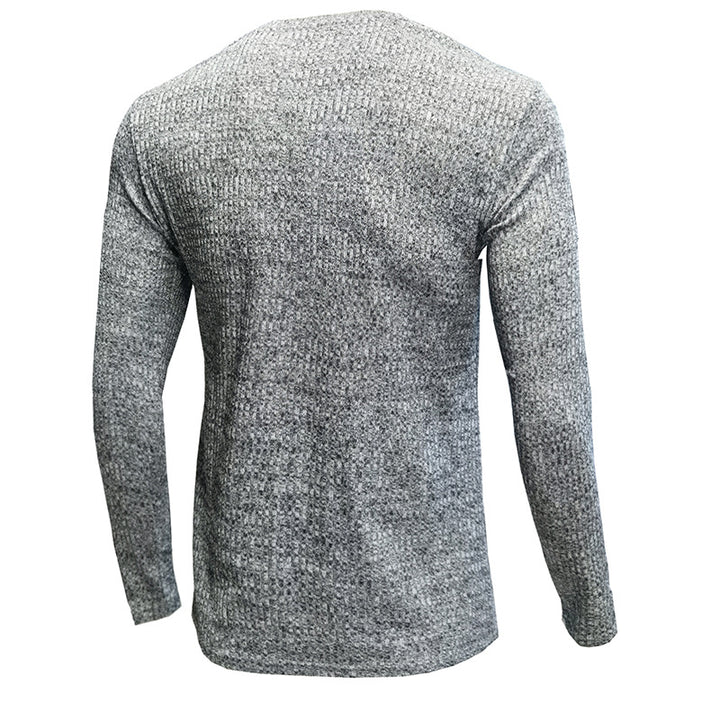 Herren V-Ausschnitt Langarmstrickpullover mit geripptem Design Aliams