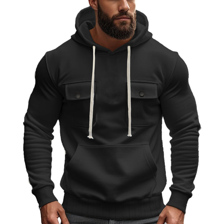 Herren bequemer Kapuzenpullover mit praktischen Taschen und Kordelzügen Aliams