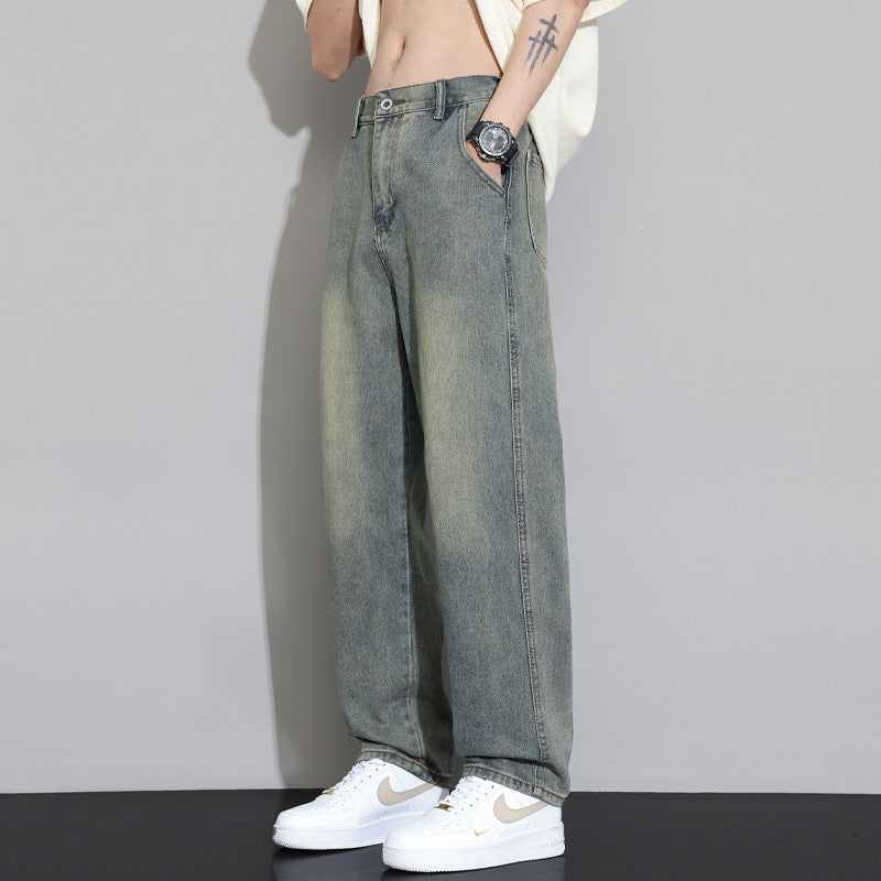 Herren lässige weite Jeanshose Aliams