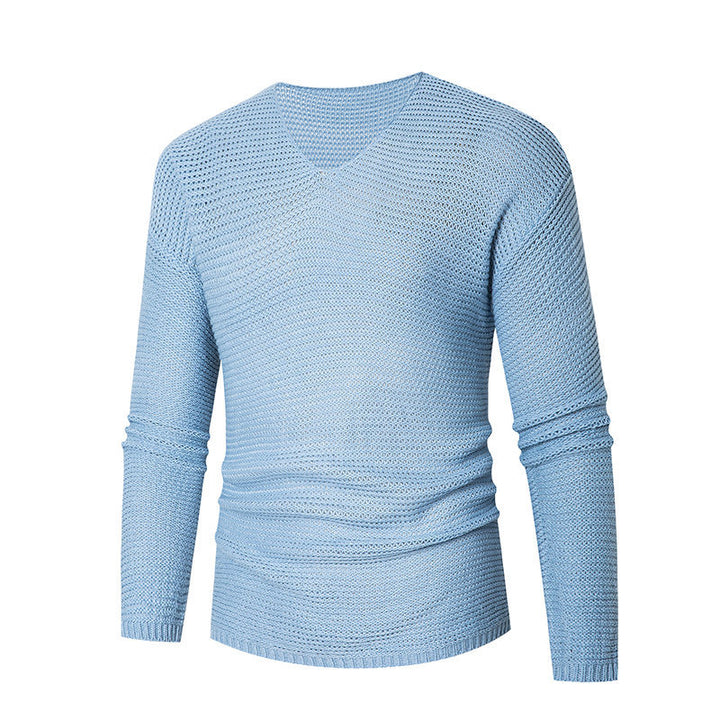 Herren eleganter V-Ausschnitt Pullover aus atmungsaktiver Baumwolle Aliams