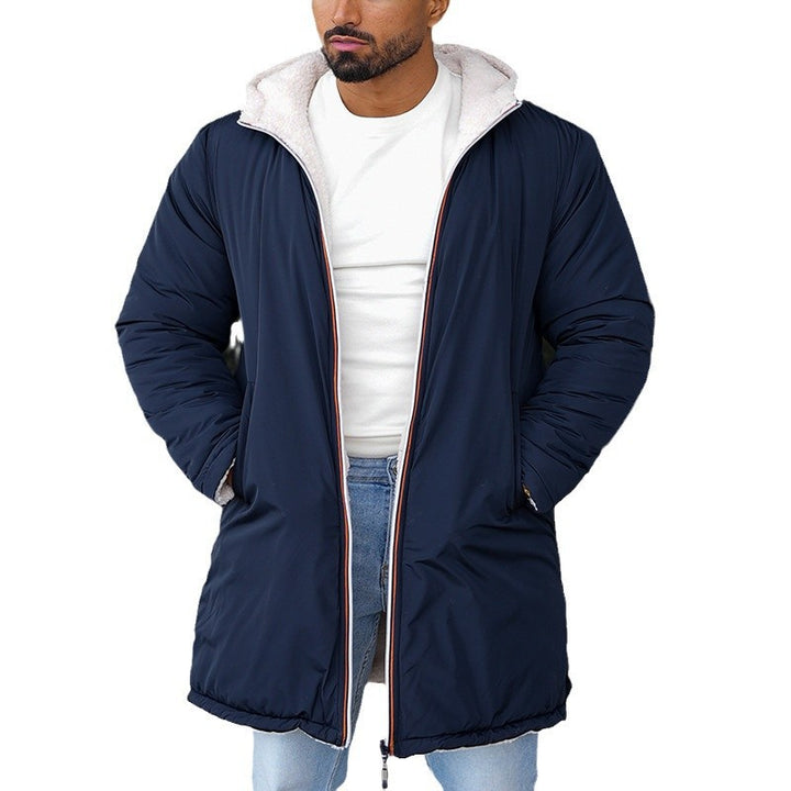 Herren wendbarer Parka mit kuscheligem Innenfutter und praktischen Taschen Aliams