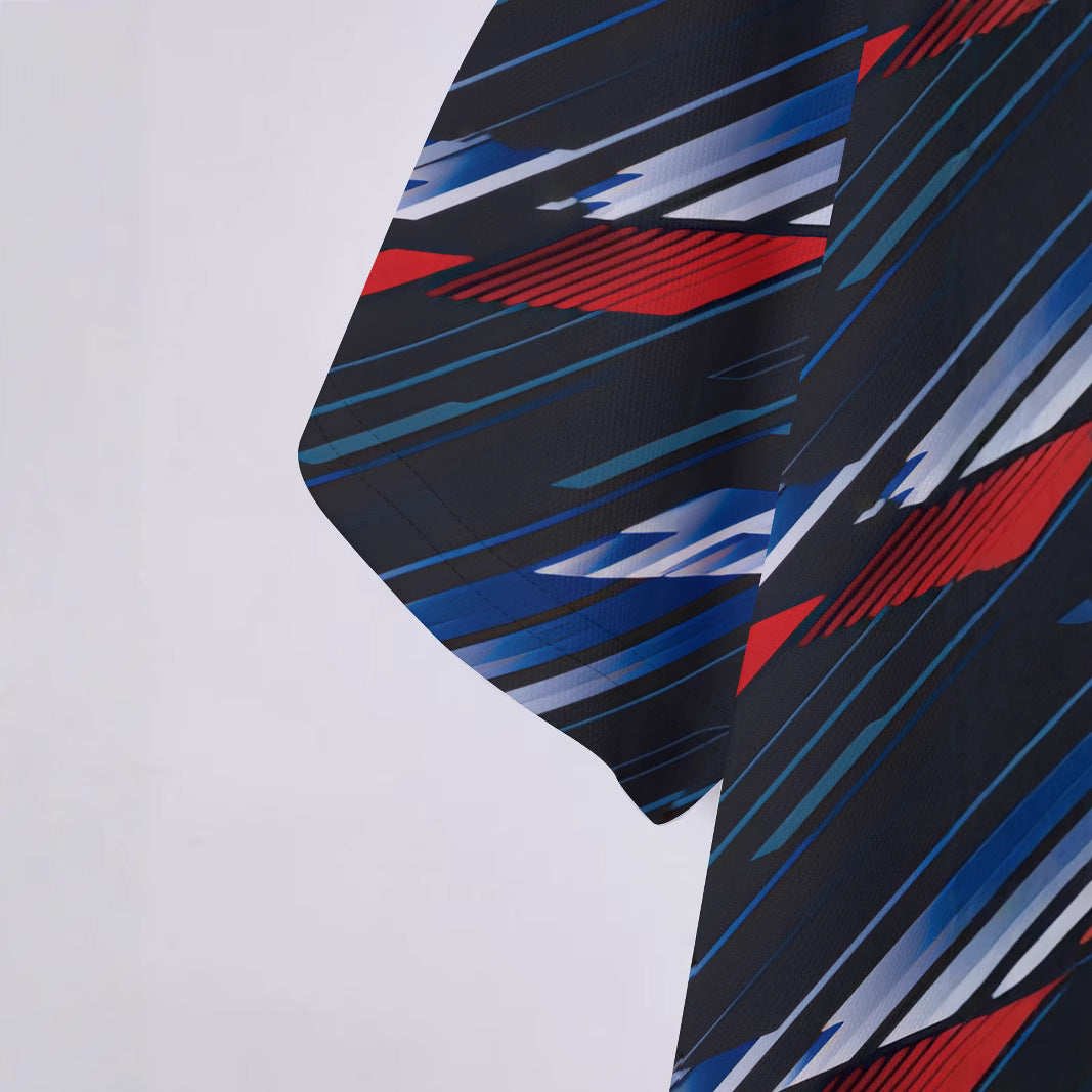 Herren Kurzarm-Hemd mit modernem Grafikdruck Aliams