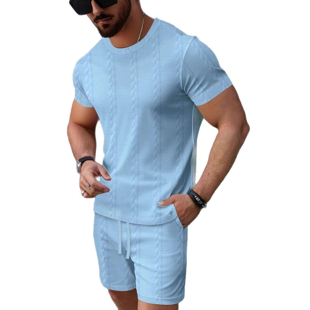 Herren Sportliches Kurzarmset mit strukturierter Oberfläche Aliams