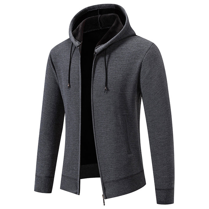 Herren sportliche Fleecejacke mit hohem Kragen und Reißverschluss Aliams