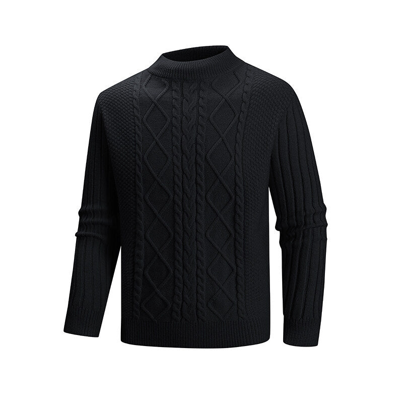 Herren Strickpullover mit strukturiertem Design und hohem Kragen Aliams