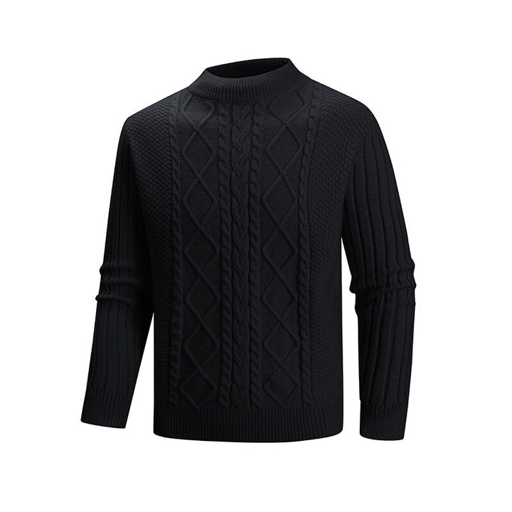 Herren Strickpullover mit strukturiertem Design und hohem Kragen Aliams