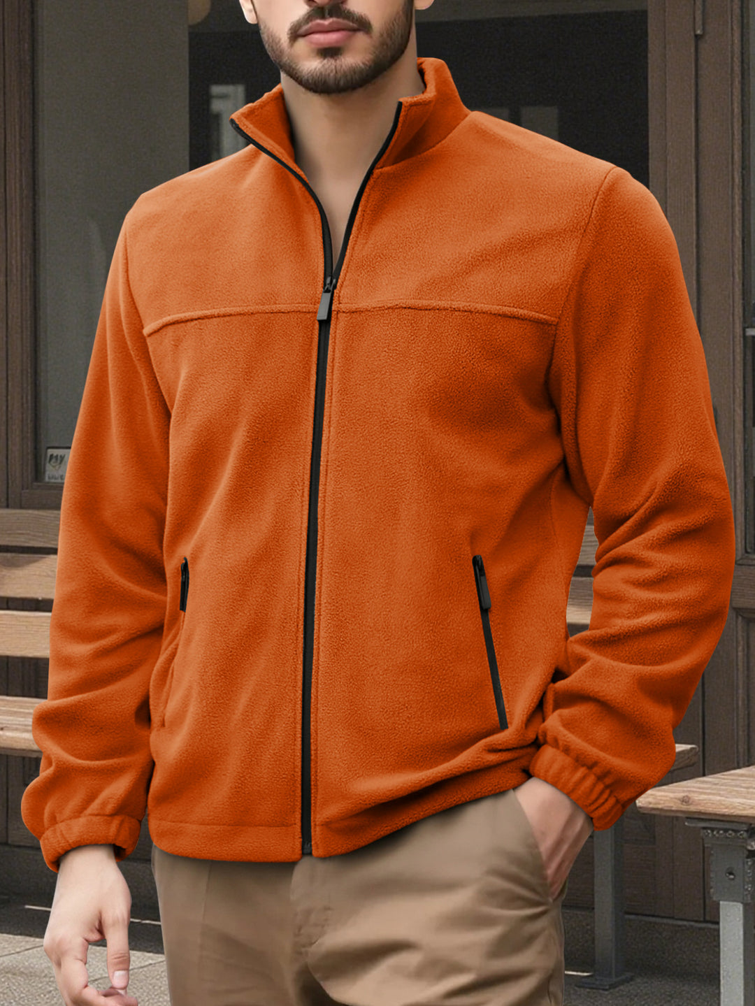 Herren Fleecejacke mit hohem Kragen Aliams