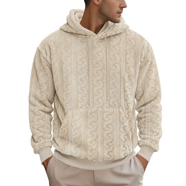 Herren gemütlicher Fleece Hoodie mit Kapuze und Kängurutasche Aliams