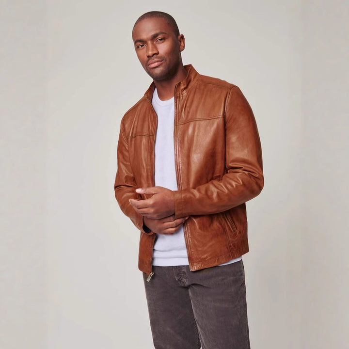 Herren hochwertige Lederjacke im minimalistischen Design Aliams