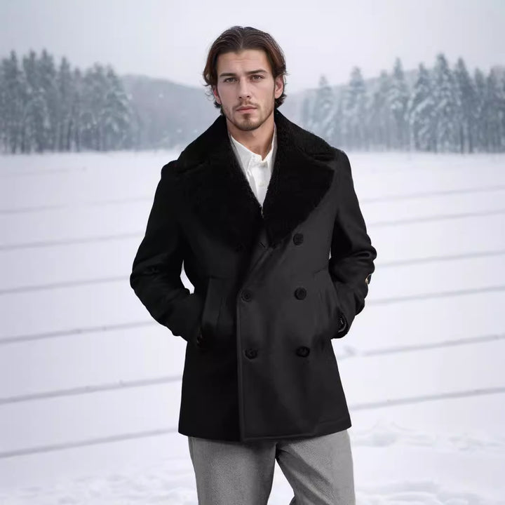 Herren eleganter Dufflecoat mit weichem Kragen Aliams