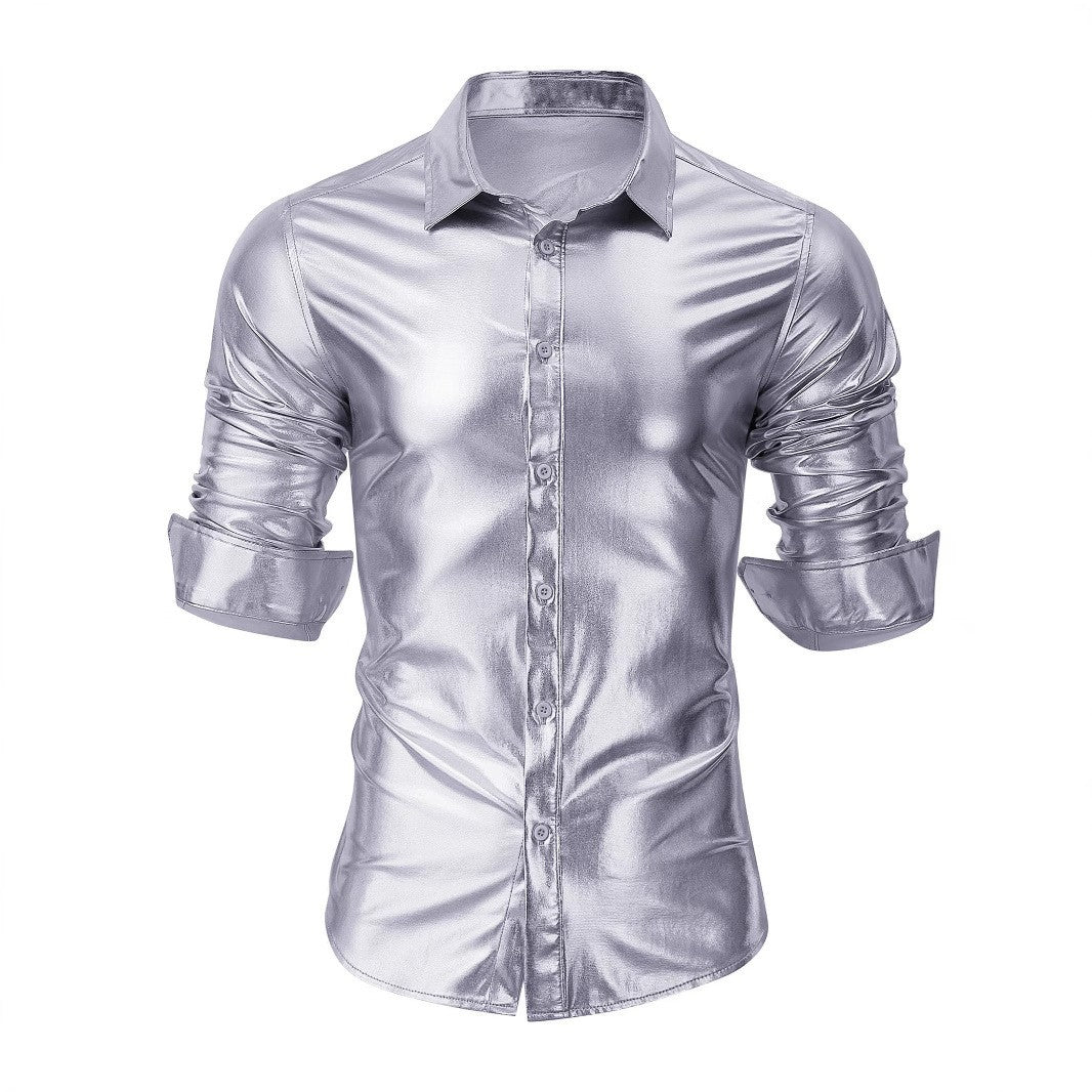 Herren elegantes Glanzhemd aus hochwertigen Materialien Aliams