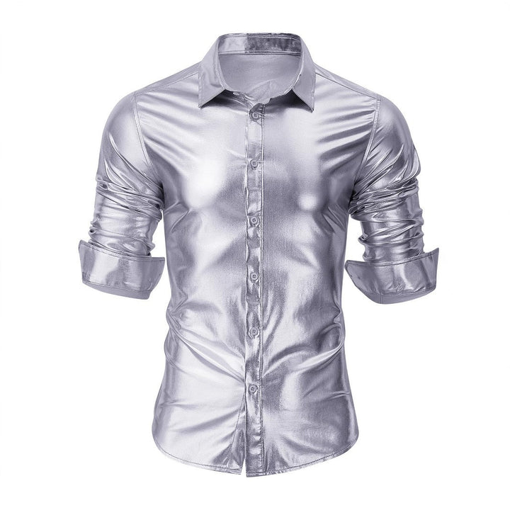 Herren elegantes Glanzhemd aus hochwertigen Materialien Aliams