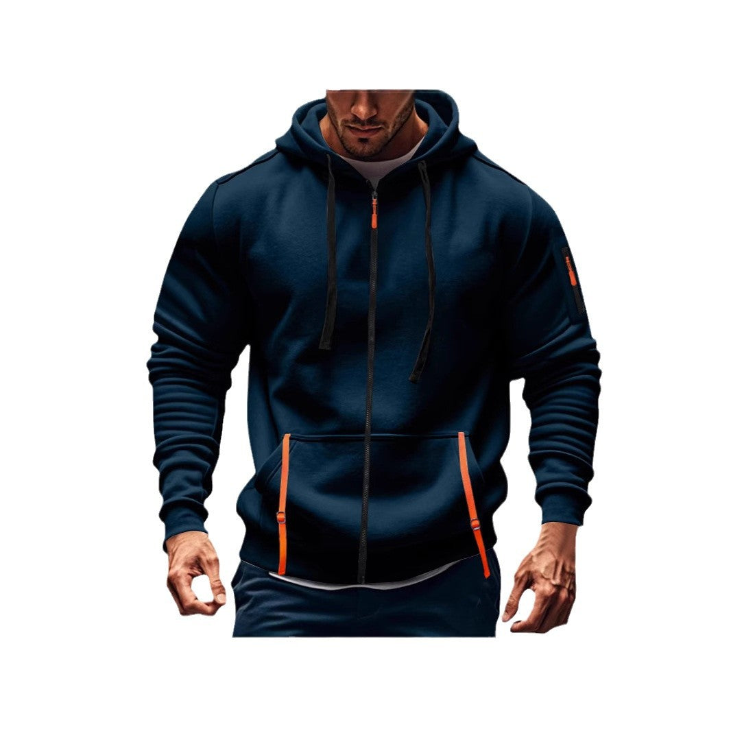 Herren sportlicher Kapuzenpulli mit praktischen Taschen Aliams