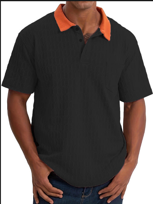 Herren Poloshirt mit strukturiertem Design und kontrastierendem Kragen Aliams
