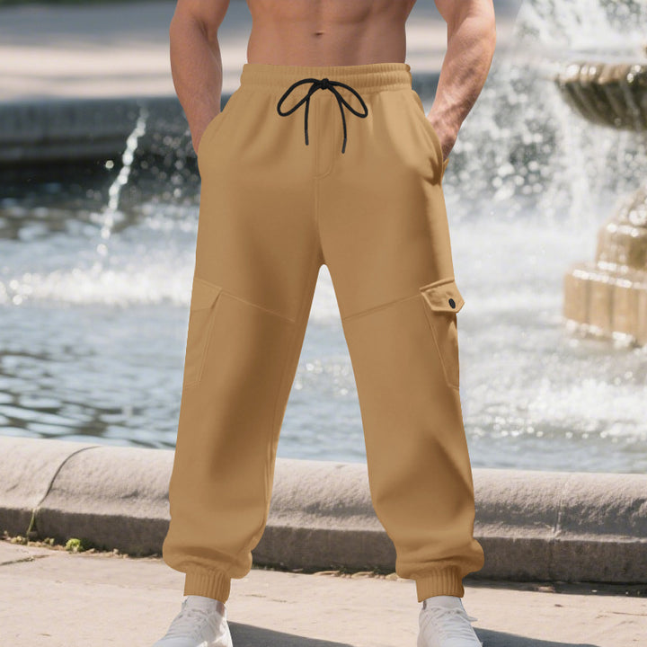 Herren Cargo-Jogginghose mit seitlichen Taschen und elastischem Bund Aliams