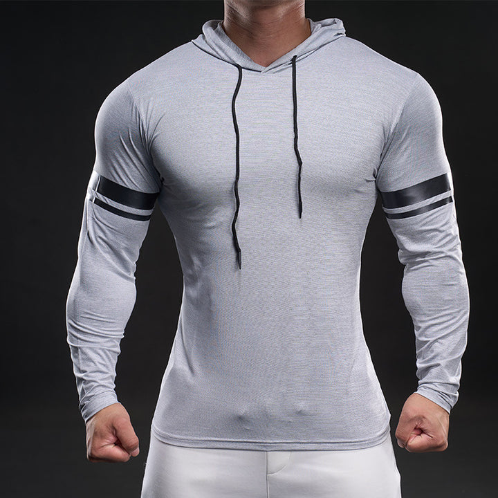 Herren sportliches Langarm-Hoodie-Shirt Aliams