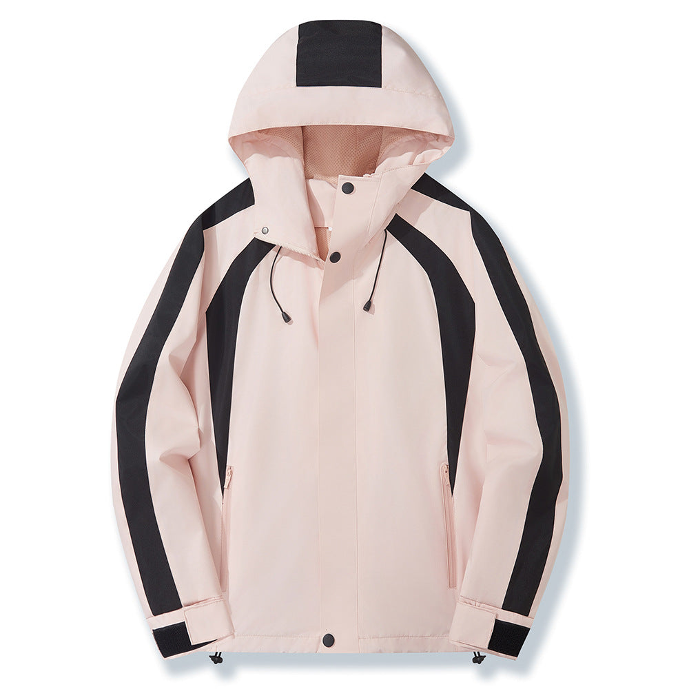 Herren wetterfeste Funktionsjacke mit verstellbarem Kapuzenkragen und Atmungsaktivität Aliams