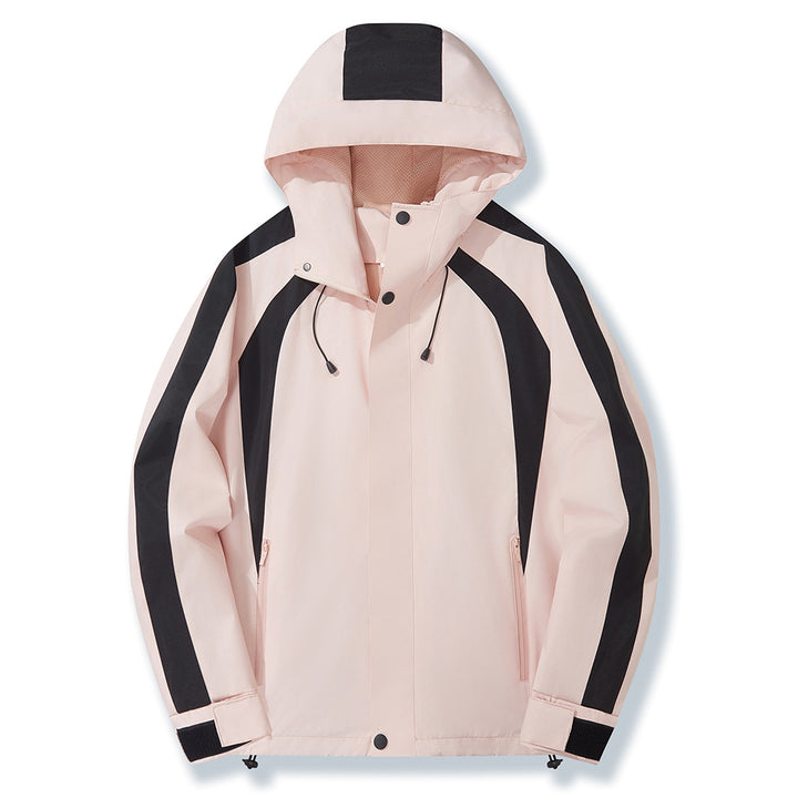 Herren wetterfeste Funktionsjacke mit verstellbarem Kapuzenkragen und Atmungsaktivität Aliams