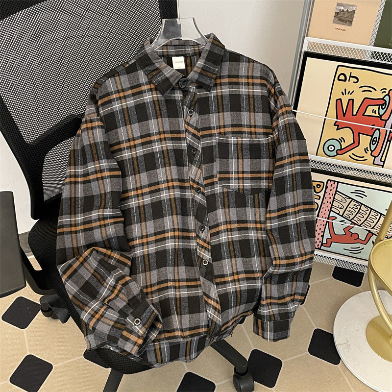 Herren kariertes Hemd mit bequemer Passform und Brusttasche Aliams