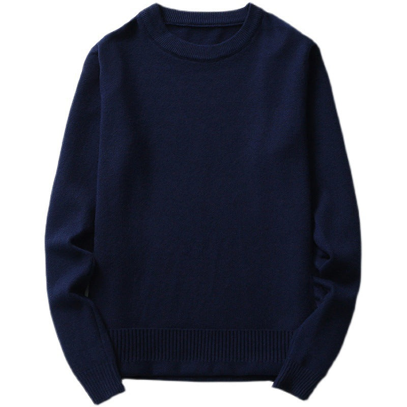 Herren fein gestrickter Pullover aus hochwertiger Baumwolle mit Rundhalsausschnitt Aliams