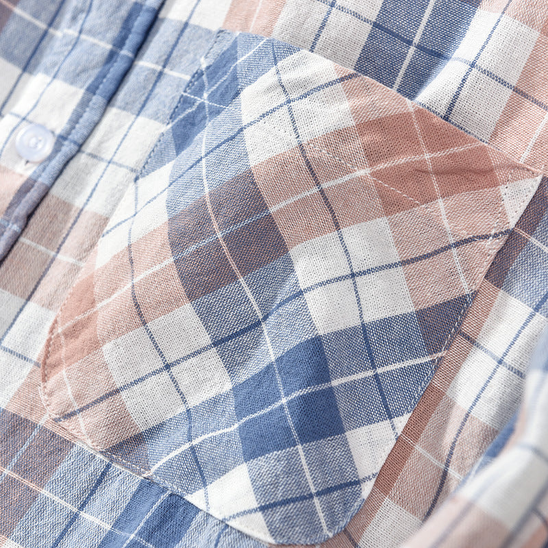 Herren kariertes Freizeithemd aus atmungsaktivem Baumwollmix Aliams