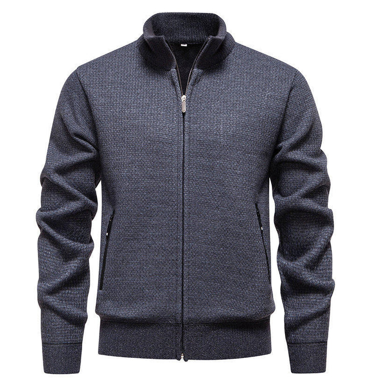 Herren Strickjacke mit modernem Zipper und seitlichen Reißverschlusstaschen Aliams