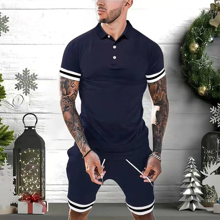 Herren Sportliches Poloshirt und Shorts-Set Aliams