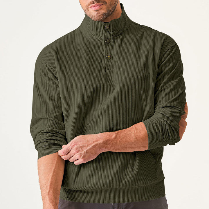 Herren hochfunktioneller Sweatpullover mit Stehkragen und praktischer Kängurutasche Aliams