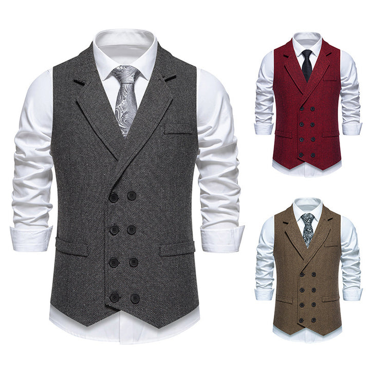 Herren elegante Weste im klassischen Fischgrätmuster Aliams 1758204622