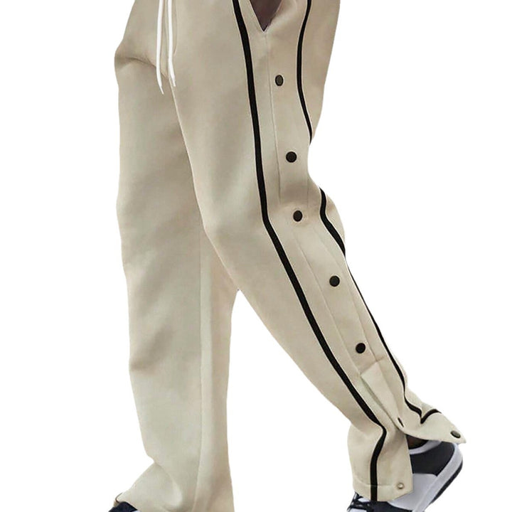 Herren sportliche Freizeithose mit Druckknopf-Detail Aliams