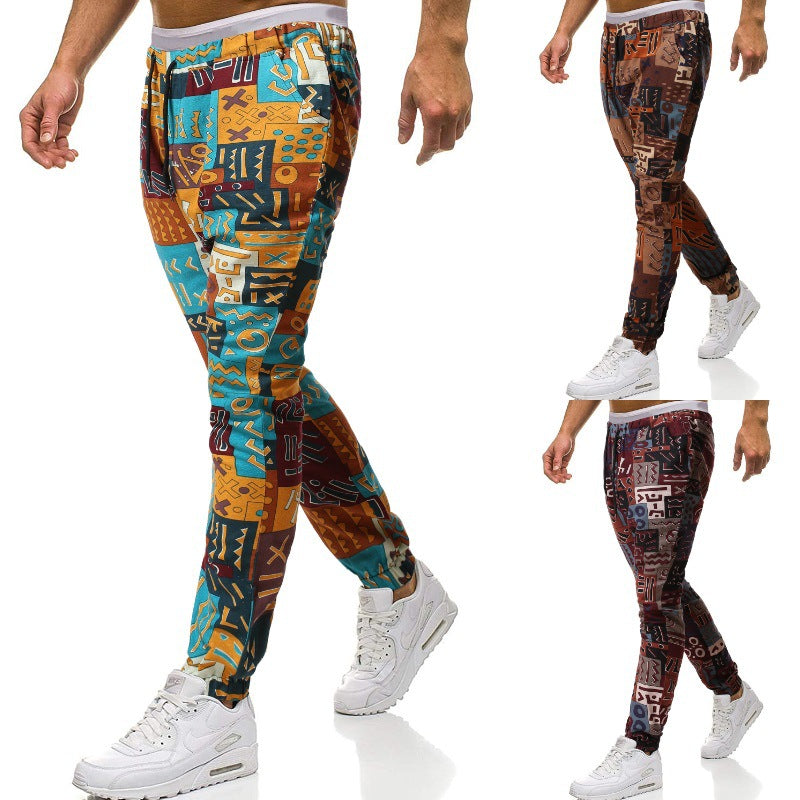 Herren Cargohose mit urbanem Print und elastischem Bund Aliams