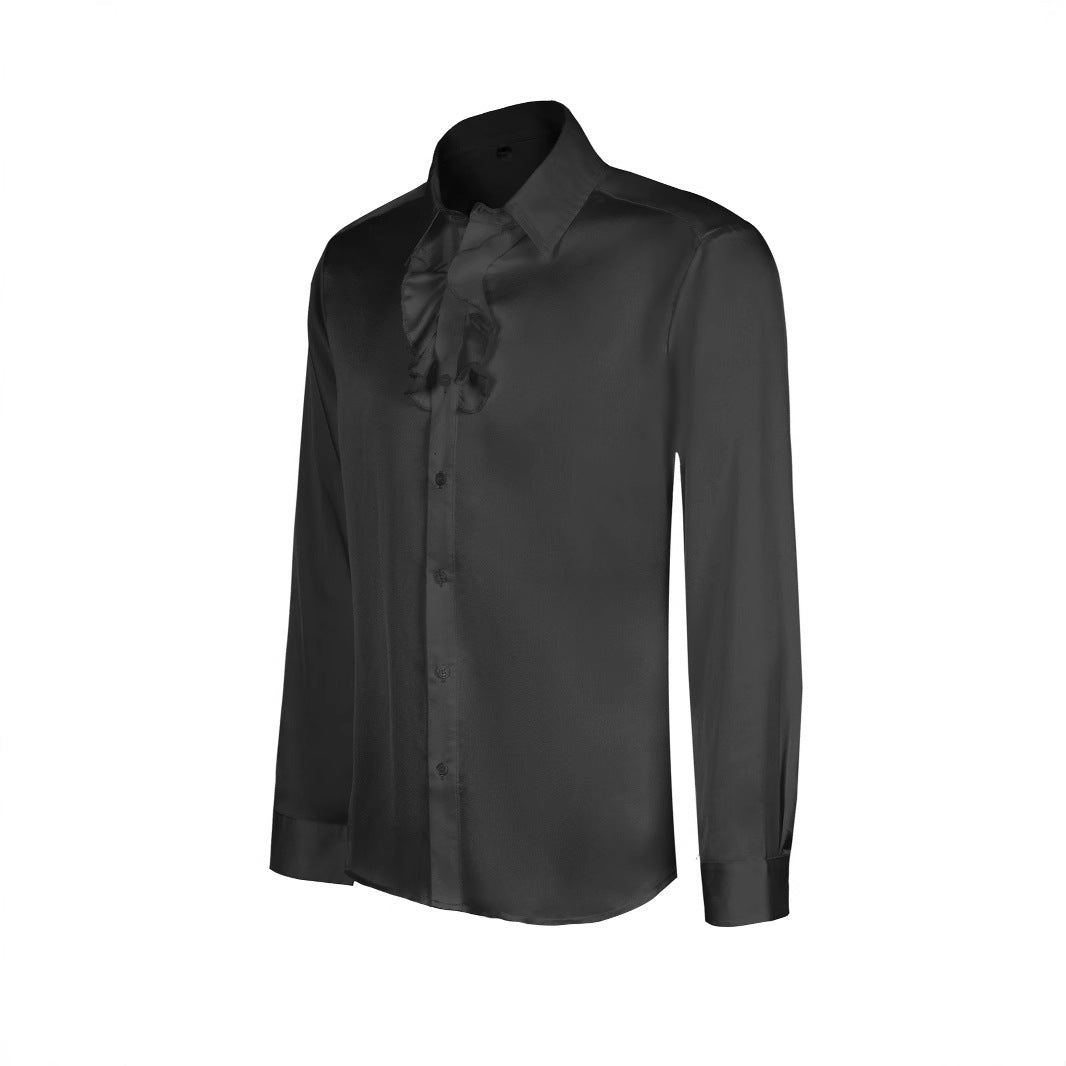 Herren festliches Hemd mit edlem Rüschenkragen Aliams