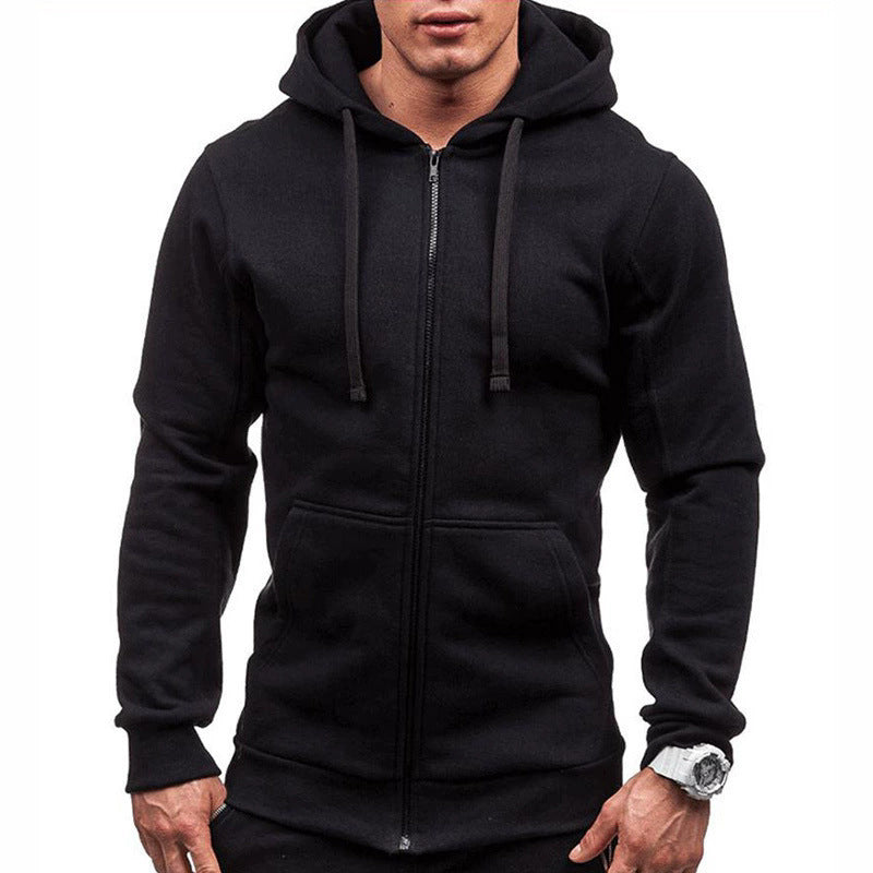 Herren sportlicher Sweatjacke mit durchgehendem Reißverschluss und praktischen Taschen Aliams