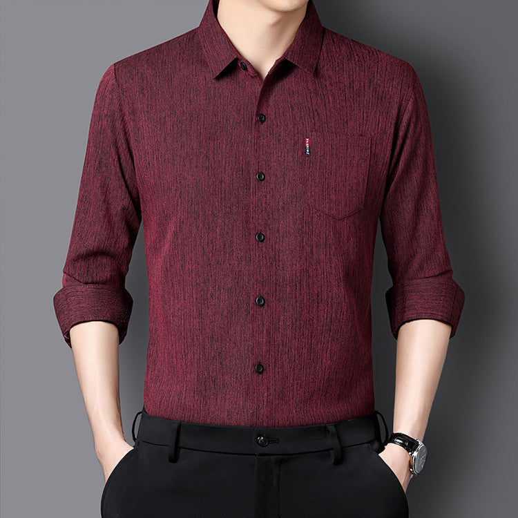 Herren Feines, strukturiertes Langarmhemd Aliams