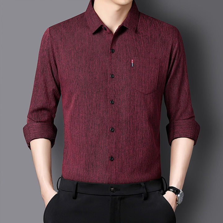 Herren Feines, strukturiertes Langarmhemd Aliams