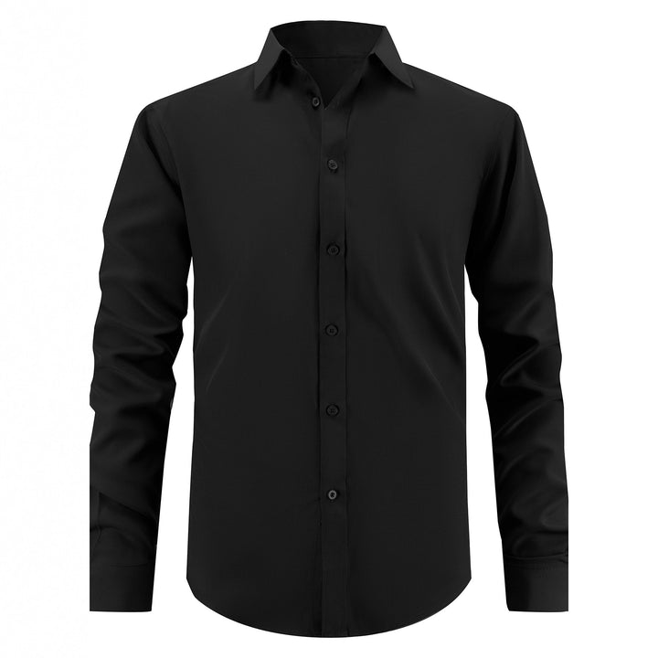 Herren elegantes Slim-Fit Langarmhemd Aliams