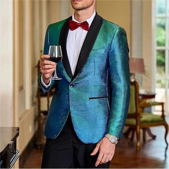 Herren Glänzender Gala-Sakko Aliams
