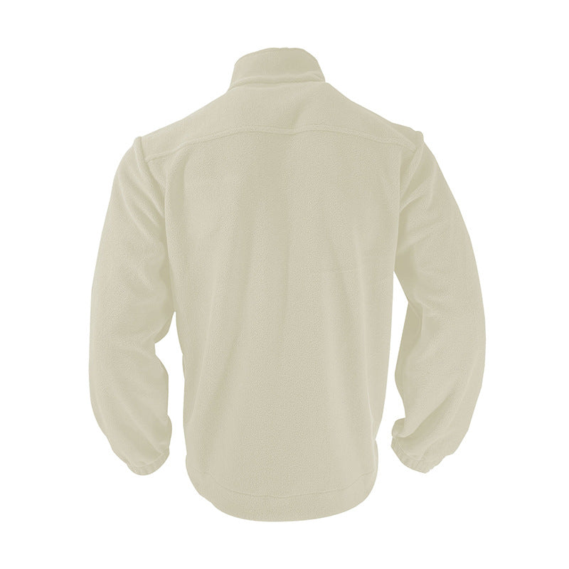 Herren Fleecejacke mit hochschließendem Kragen und Reißverschlusstaschen Aliams