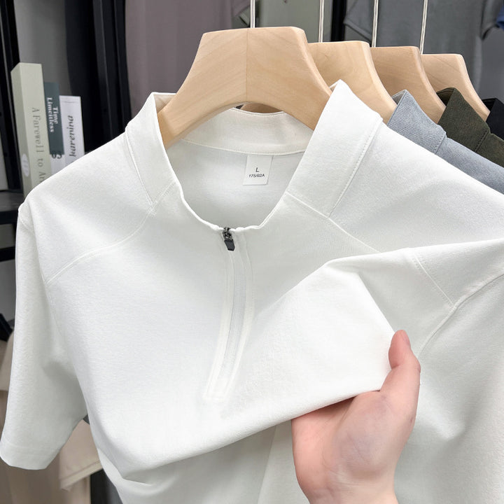 Herren Kurzarm Funktionsshirt mit Reißverschluss und atmungsaktiver Technologie Aliams