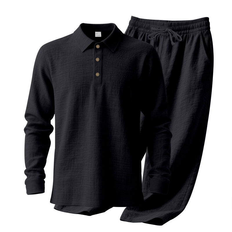 Herren Freizeit-Polohemd mit bequemen Baumwoll-Jogginghosen Aliams