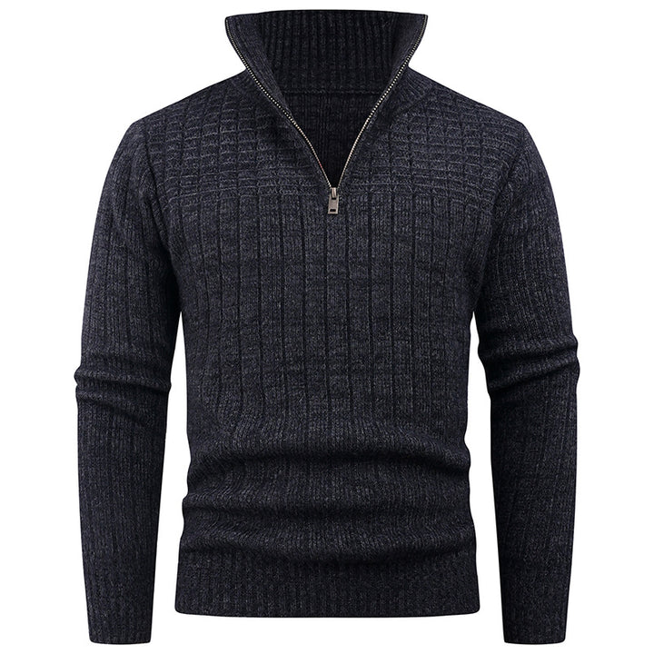 Herren Strickpullover mit modernem Zipper und strukturiertem Design Aliams
