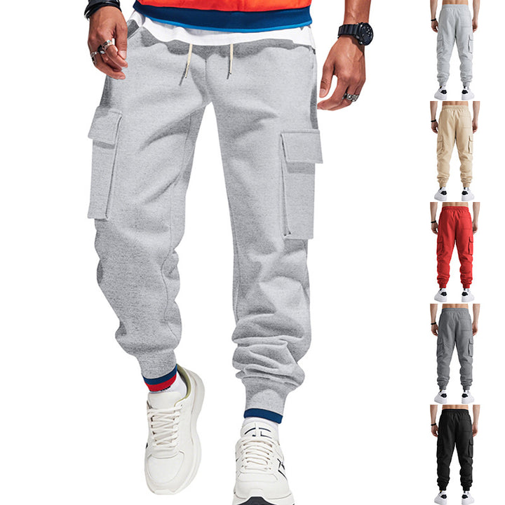 Herren Cargo-Jogginghose mit praktischen Reißverschlusstaschen und elastischem Bund Aliams