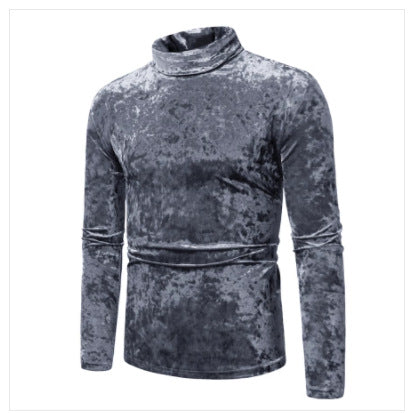 Herren eleganter Rollkragenpullover aus luxuriösem Samtstoff Aliams