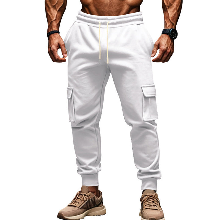 Herren Cargo-Freizeithose mit verstellbarem Bund und funktionalen Taschen Aliams