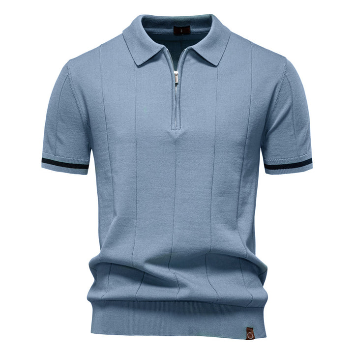 Herren Polohemd mit kurzer Knopfleiste und strukturiertem Design Aliams