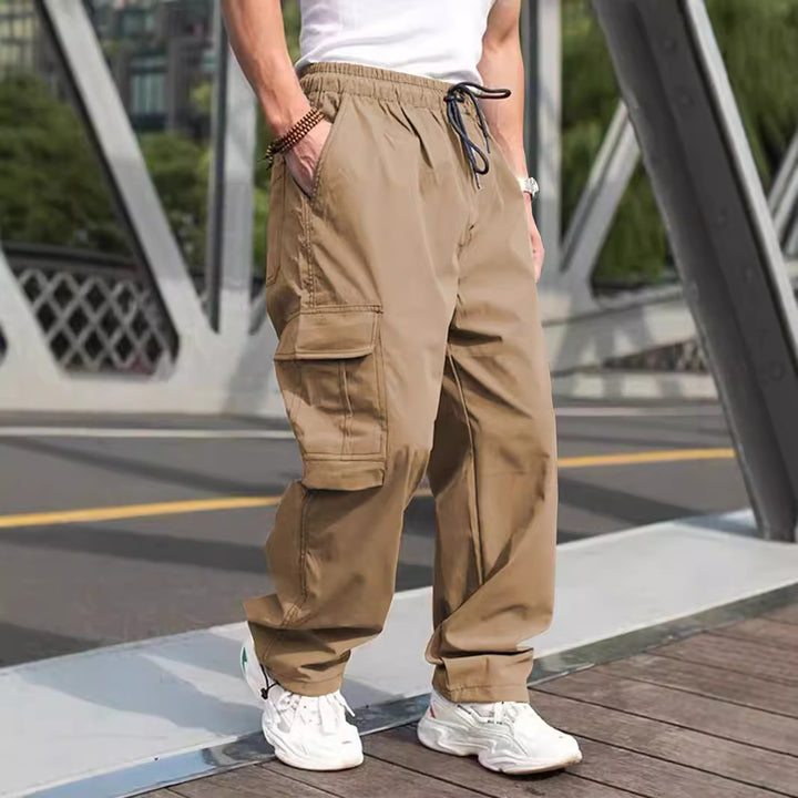 Herren Cargo-Hose mit vielen funktionalen Taschen und lockerer Passform Aliams
