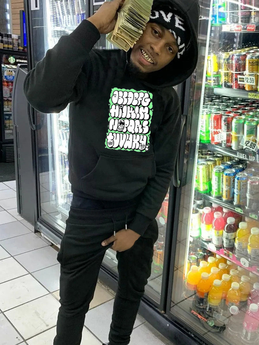 Herren Kapuzenpullover und Jogginghose Set mit auffälligem Grafiken Aliams