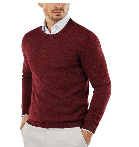 Herren eleganter Rundhals-Pullover aus feiner Baumwolle Aliams