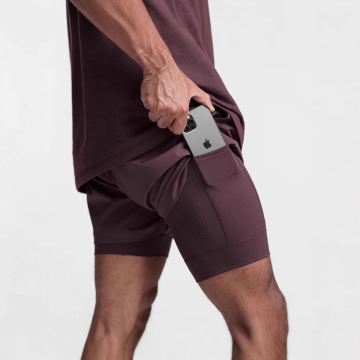 Herren Funktionsshorts mit praktischen Seitentaschen und atmungsaktivem Material Aliams