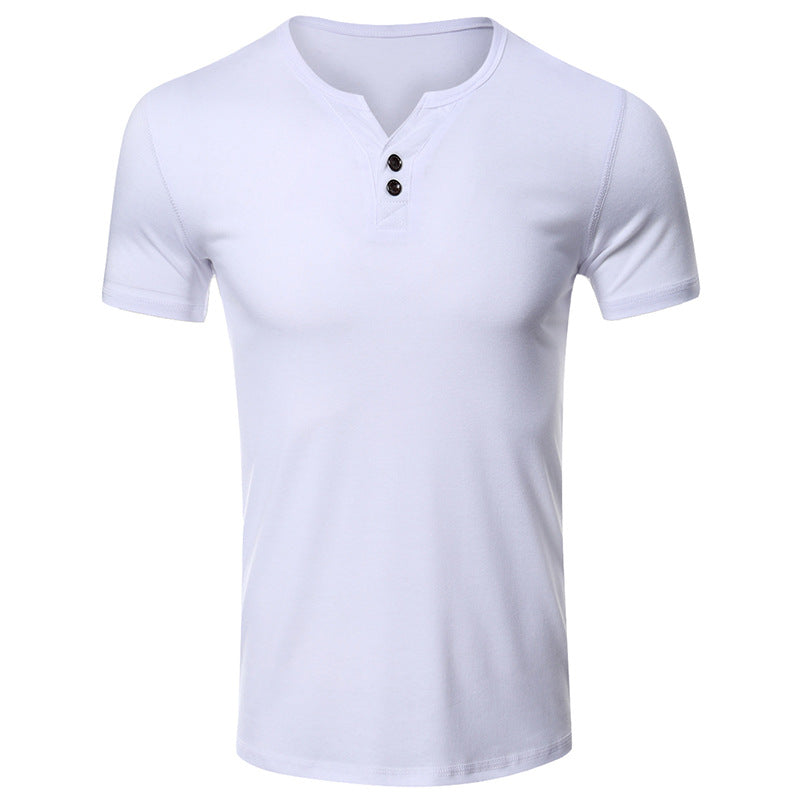 Herren Kurzarm Henley-T-Shirt mit modischem Knopfdesign und komfortablem Schnitt Aliams